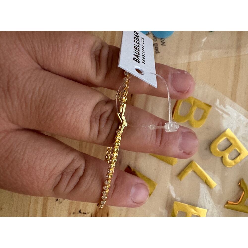 Baublebar Amalie Tennis Bracelet Gold Plated Crystal - Picture 3 of 7